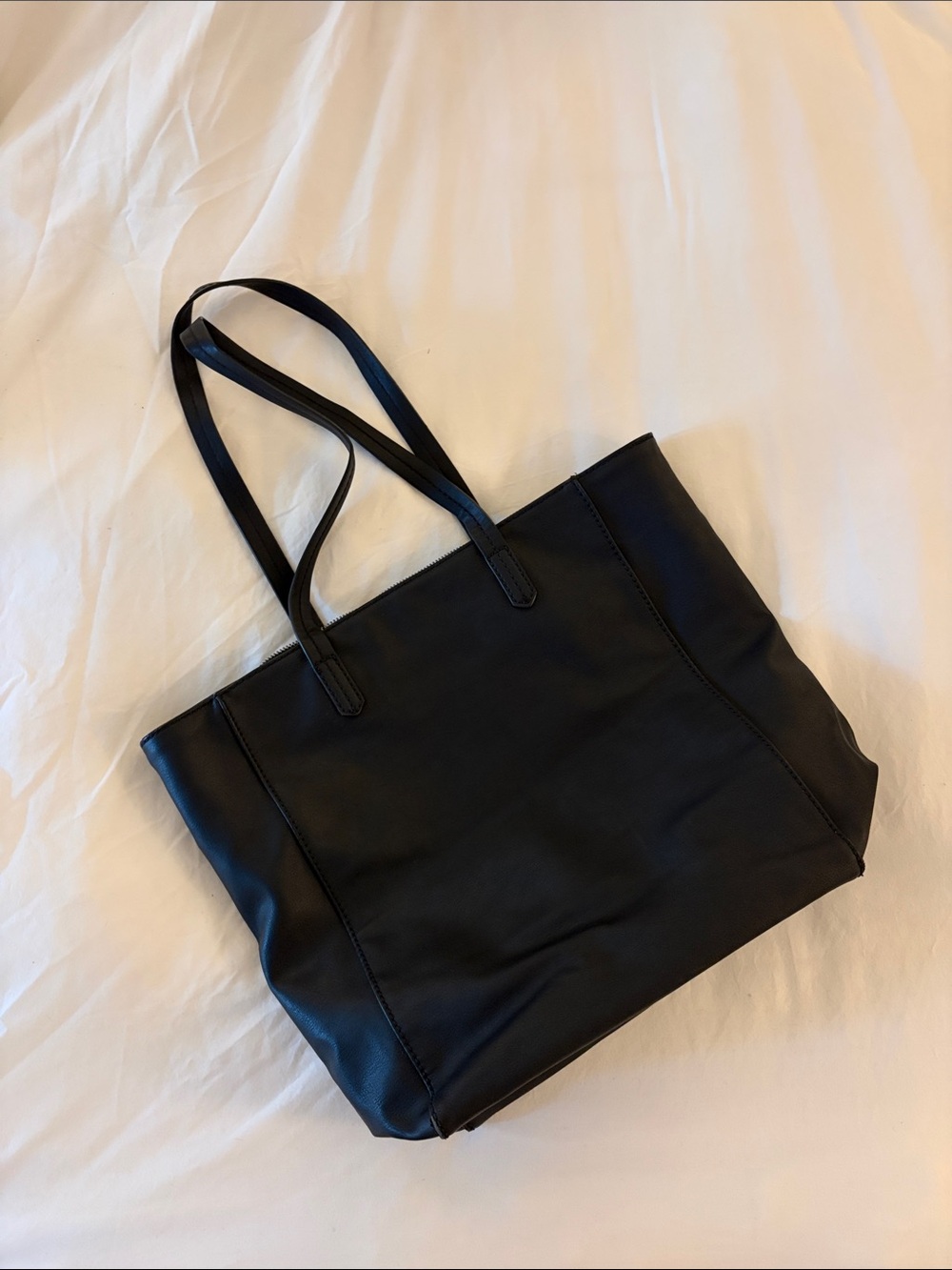 Universal Thread Black Leather Tote Shoulder Bag